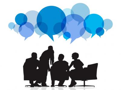 Imagem mostra ilustração de reunião de pessoas