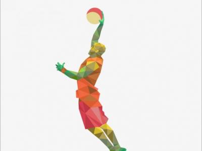 Imagem mostra homem jogando basquete