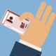Ilustração mostra uma mão segurando carteira da OAB